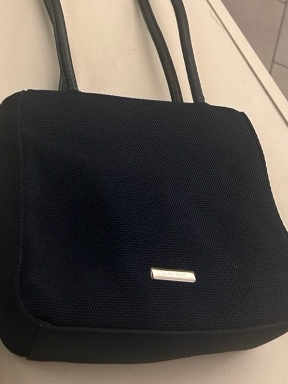 Nine West Structured Blue Shoulder Bag with Double Straps